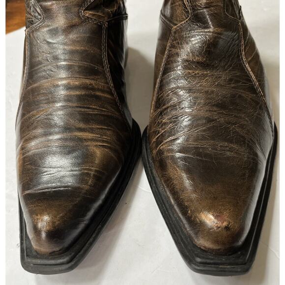 Steve Madden Men’s Brown Leather Back Zip Milyon Size 12 - Picture 6 of 9